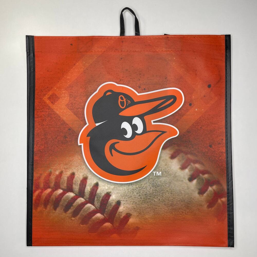 Baltimore Orioles Baseball Orange + Black Reusable Shopping Tote Bag MLB NWT NEW